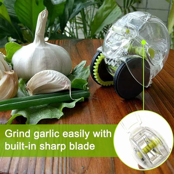 Garlic Peeler Garlic Mincer Chopper Garlic Wheel Chopper Crusher Garlic Press Kitchen Gadget Tool