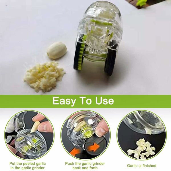 Garlic Peeler Garlic Mincer Chopper Garlic Wheel Chopper Crusher Garlic Press Kitchen Gadget Tool