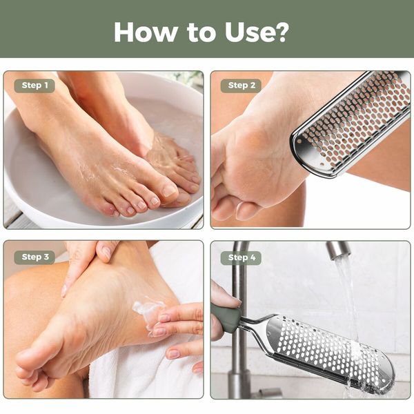 Foot File Foot Scrubber Pedicure,Callus Remover for Feet Professional Grater Rasp Foot Scraper Corns Callous Removers Cracked Dead Skin Remover (Grey)