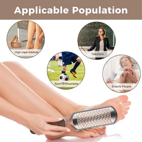 Foot File Foot Scrubber Pedicure,Callus Remover for Feet Professional Grater Rasp Foot Scraper Corns Callous Removers Cracked Dead Skin Remover for Dry and Wet Feet (Brown)