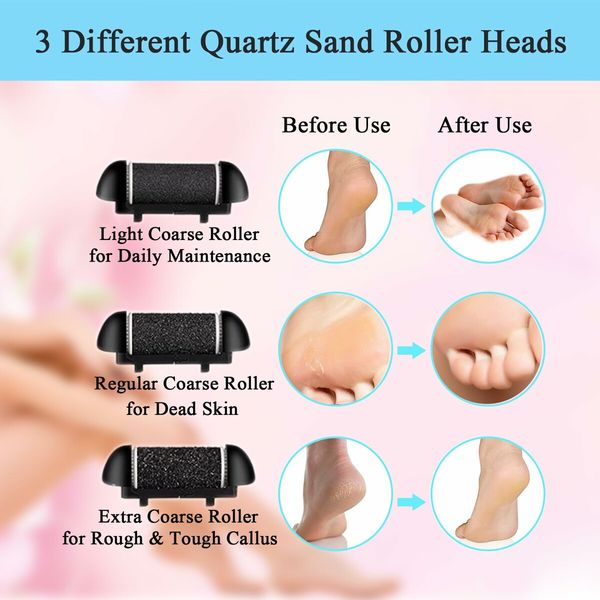 Callus Remover for Feet,13-in-1 Professional Pedicure Tools Foot Care Kit,Foot Scrubber Electric Feet File Pedi for Hard Cracked Dry Dead Skin,3 Rollers,2 Speed,Battery Display (Black)