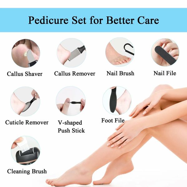 Callus Remover for Feet,13-in-1 Professional Pedicure Tools Foot Care Kit,Foot Scrubber Electric Feet File Pedi for Hard Cracked Dry Dead Skin,3 Rollers,2 Speed,Battery Display (Black)