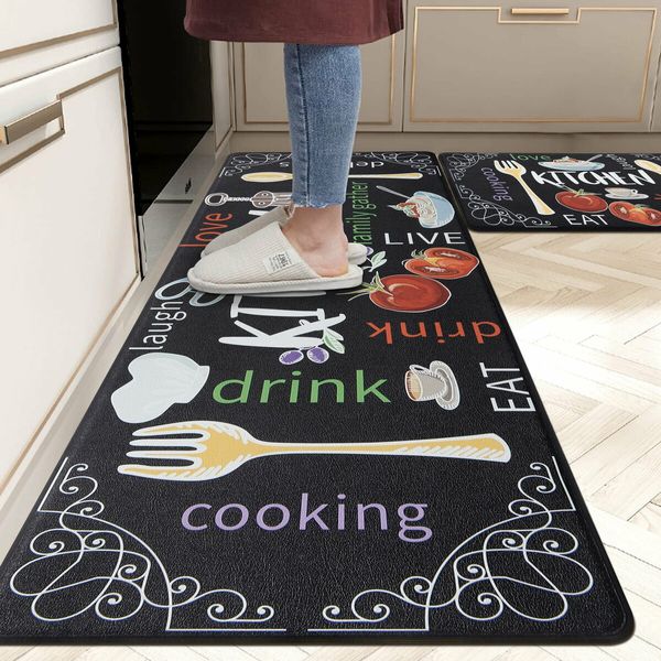 2pcs Kitchen Mat Bath Carpet Floor Mat Washable Durable Home Entrance Doormat Bathroom Carpet Living Room