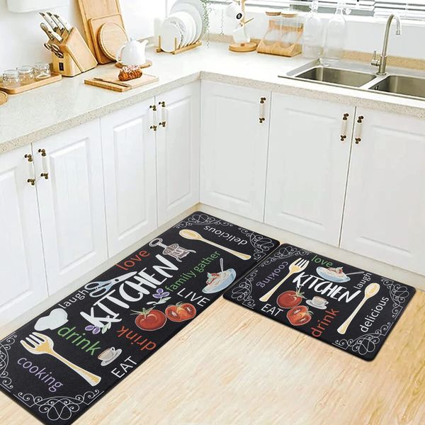 2pcs Kitchen Mat Bath Carpet Floor Mat Washable Durable Home Entrance Doormat Bathroom Carpet Living Room