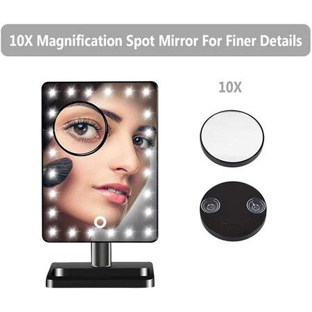 Makeup Mirror with 20 LED Lights,Black