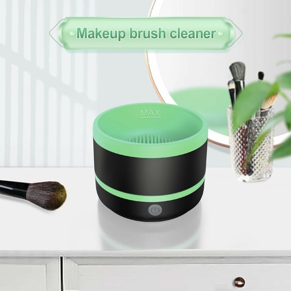 Electric Maker Up Brush Cleaner Rinse Cup,USB Brush Cleaning Washer Rinser for Makerup Brush,Acrylic,Watercolor,Oil,Gouache (Green)