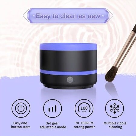 Electric Paint Maker Up Brush Cleaner Rinse Cup,USB Brush Cleaning Washer Rinser for Makerup Brush Acrylic,Watercolor,Oil,Gouache Painting(Blue)