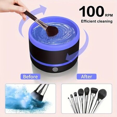 Electric Paint Maker Up Brush Cleaner Rinse Cup,USB Brush Cleaning Washer Rinser for Makerup Brush Acrylic,Watercolor,Oil,Gouache Painting(Blue)