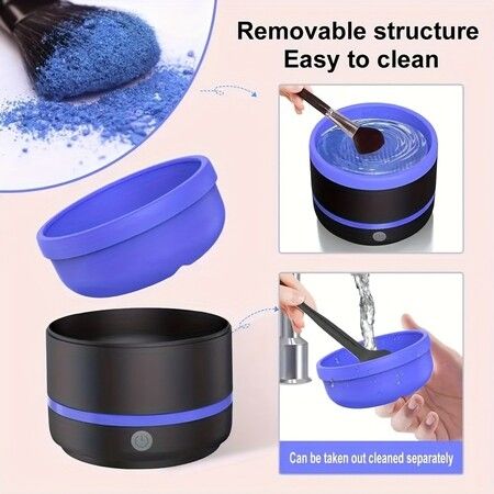 Electric Paint Maker Up Brush Cleaner Rinse Cup,USB Brush Cleaning Washer Rinser for Makerup Brush Acrylic,Watercolor,Oil,Gouache Painting(Blue)