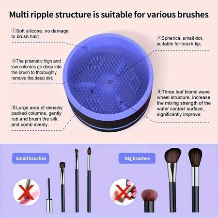 Electric Paint Maker Up Brush Cleaner Rinse Cup,USB Brush Cleaning Washer Rinser for Makerup Brush Acrylic,Watercolor,Oil,Gouache Painting(Blue)