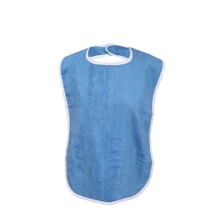 Adjustable Bibs for Men and Women Terry Clothing Protectors for Elderly Seniors and Disabled Machine Washable in Blue