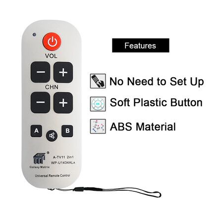 Big Button Simple TV Remote Universal Large Button Remote Control for Seniors and Kids