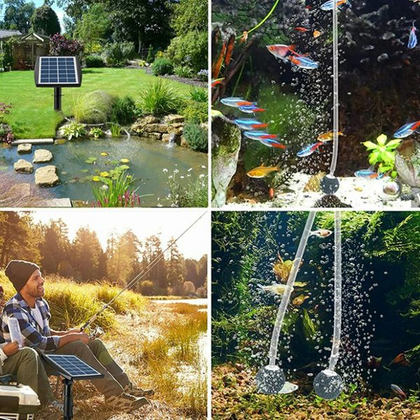 2W Solar Oxygen Pump: Outdoor Solar Water Air Pump for Fish Pond and Aqua Tank Oxygenation with Two Modes