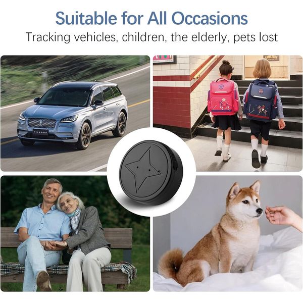 GPS Tracker for Vehicles,Strong Magnetic Car Vehicle Tracking Anti-Lost,No Monthly Fee,No Subscription,Multi-Function GPS Mini Locator with Free App