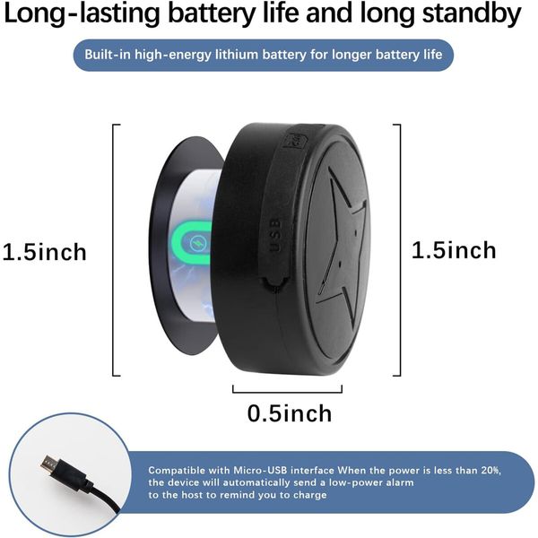 GPS Tracker for Vehicles,Strong Magnetic Car Vehicle Tracking Anti-Lost,No Monthly Fee,No Subscription,Multi-Function GPS Mini Locator with Free App