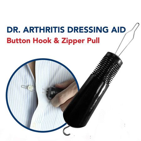 Button Hook and Zipper Pull, Assist, Helper Device, Dress Clothes Tool, Button Shirts Aid, One Hand, Disability, Handicapped and Seniors (1 pcs)