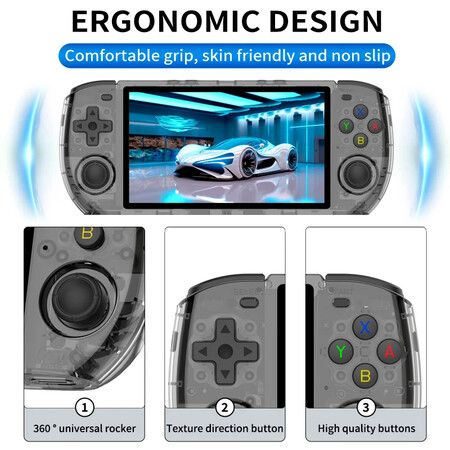 5inch Handheld Game Console ,Retro Game Console 16G 128G 20000+ Classic Game Console  IPS Screen open source Video Game Console  Gifts Black