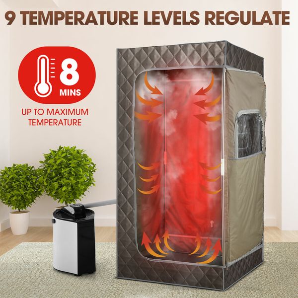 Sauna Steam Tent Foldable Steamer Heating Spa Box Portable Room Slimming Skin With Chair Remote Control Indoor