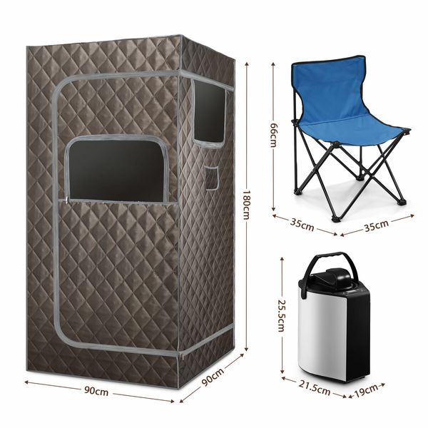 Sauna Steam Tent Foldable Steamer Heating Spa Box Portable Room Slimming Skin With Chair Remote Control Indoor