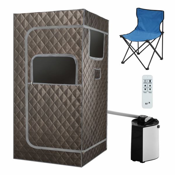 Sauna Steam Tent Foldable Steamer Heating Spa Box Portable Room Slimming Skin With Chair Remote Control Indoor