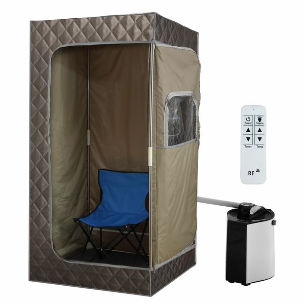 Sauna Steam Tent Foldable Steamer Heating Spa Box Portable Room Slimming Skin With Chair Remote Control Indoor