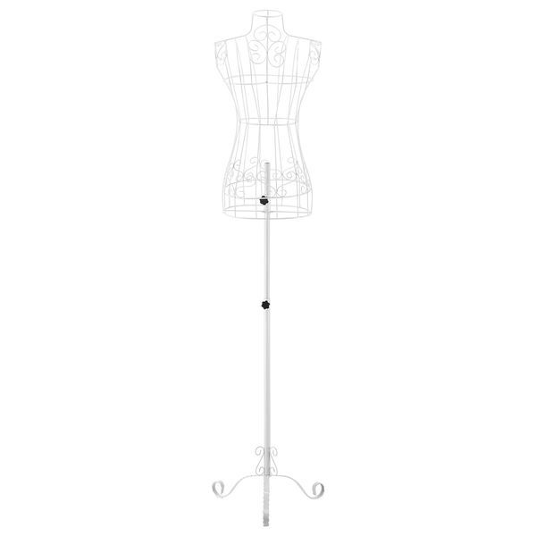 Female Mannequin Wire Dress Form Upper Torso Clothing Model Manikin Dressmaking Dummy Adjustable White