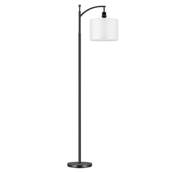 Modern Floor Lamp LED Reading Light Free Standing Minimalist Arc Industrial Adjustable Linen Lampshade Bedroom