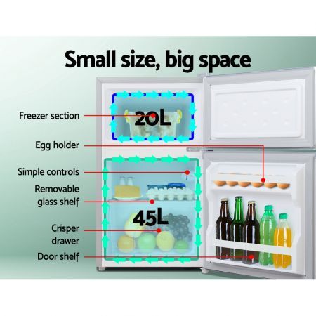 Glacio 65L Portable Fridge Freezer Bar Upright 12V/24V/240V Camping Caravan