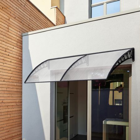 Instahut Window Door Awning 1mx6m Transparent Hollow Sheet Plastic Frame