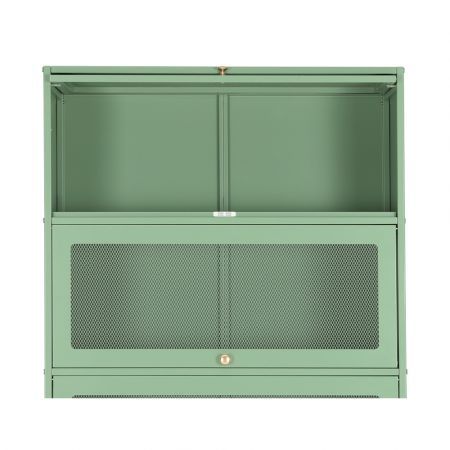 ArtissIn Buffet Sideboard Cupboard Cabinet Storage Mesh Doors Metal Green ELIA