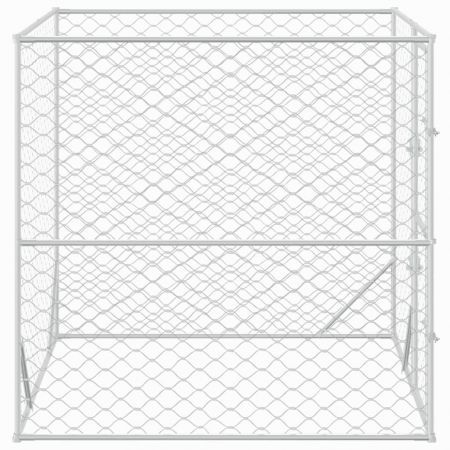 Outdoor Dog Kennel Silver 2x2x2 m Galvanised Steel