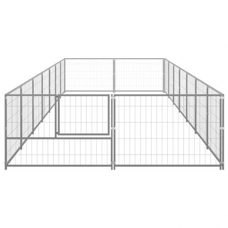 Dog Kennel Silver 14 m² Steel