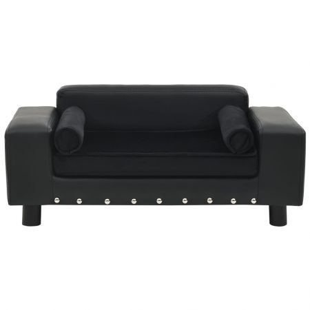 Dog Sofa Black 81x43x31 cm Plush and Faux Leather