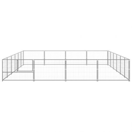 Dog Kennel Silver 24 m² Steel