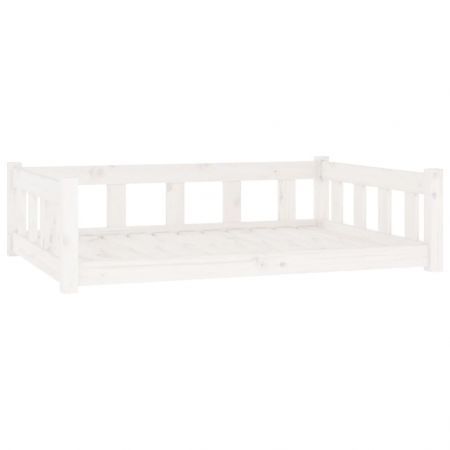 Dog Bed White 105.5x75.5x28 cm Solid Wood Pine