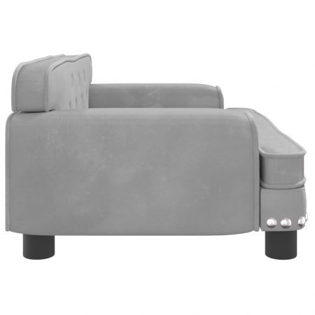 Dog Bed Light Grey 70x45x30 cm Velvet