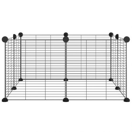 8-Panel Pet Cage Black 35x35 cm Steel