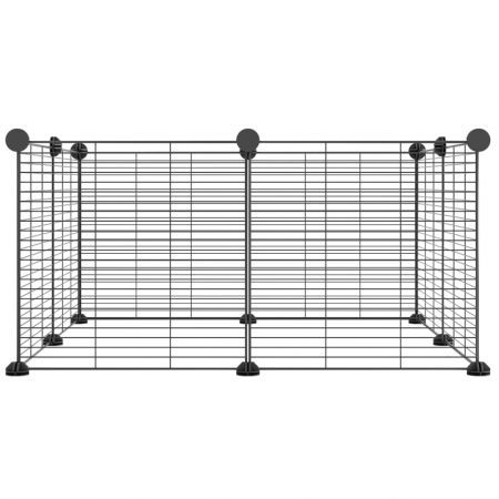 8-Panel Pet Cage Black 35x35 cm Steel