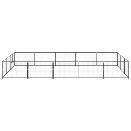 Dog Kennel Black 15 m² Steel