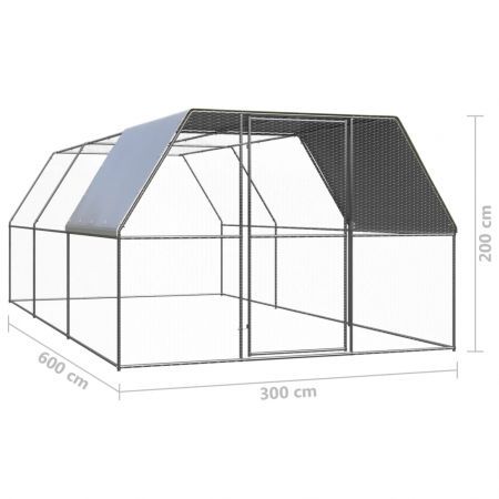 Outdoor Chicken Cage 3x6x2 m Galvanised Steel