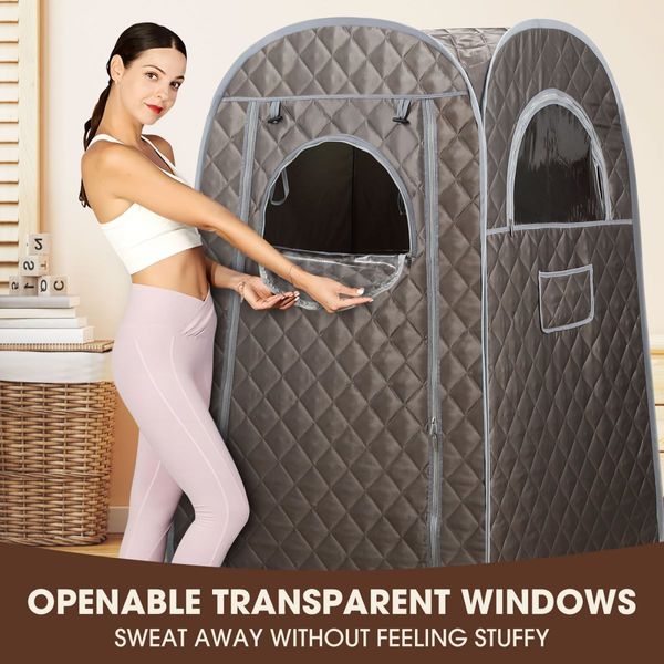 Sauna Steam Tent Foldable Steamer Heating Slimming Skin Spa Box Portable Room With Chair Remote Control Indoor