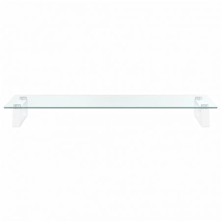 Monitor Stand White 80x35x8 cm Tempered Glass and Metal