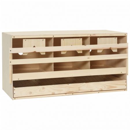 Chicken Laying Nest 3 Compartments 72x33x38 cm Solid Pine Wood