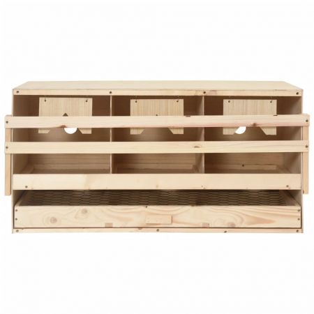 Chicken Laying Nest 3 Compartments 72x33x38 cm Solid Pine Wood