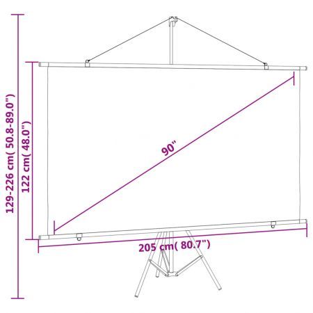 Projection Screen with Tripod 90" 16:9