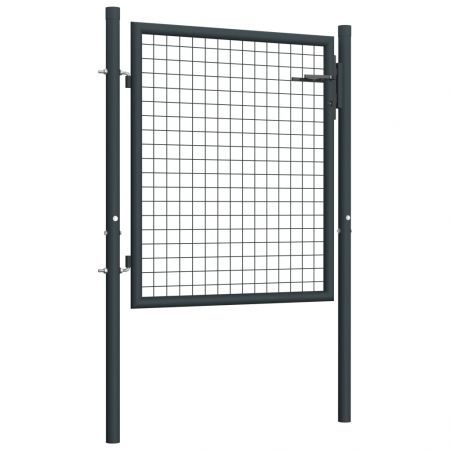 Mesh Garden Gate Galvanised Steel 100x125 cm Grey