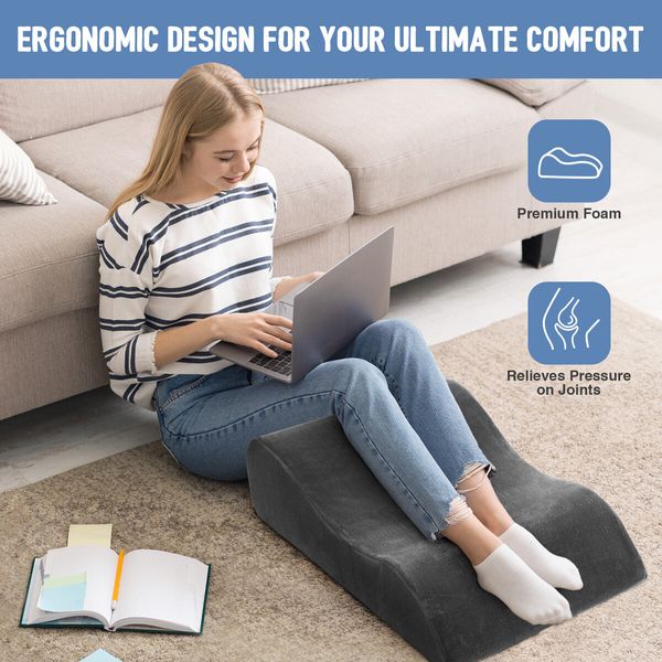 Bed Wedge Leg Pillow Backrest Contour Ergonomic Pregnancy Foam Cushion Elevation Support Raiser with Cover