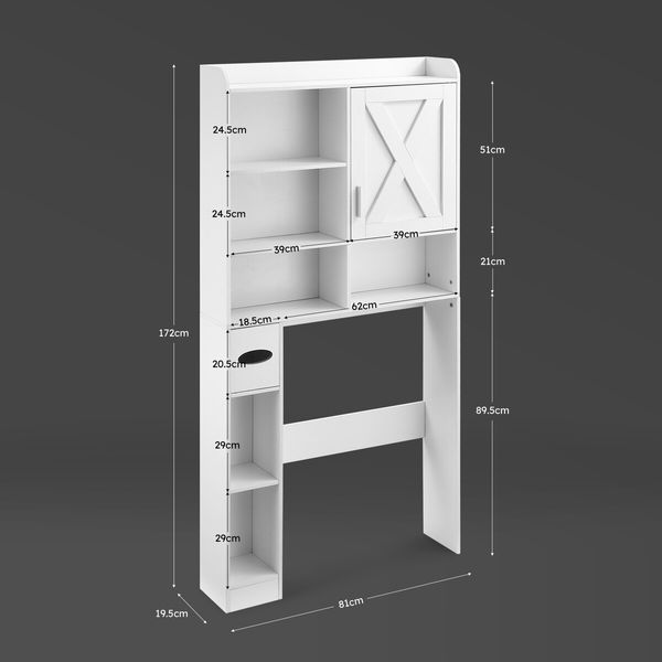 Toilet Shelf Storage Cabinet Bathroom Organiser Towel Shampoo Holder Over Washer Laundry Washing Machine Organisation