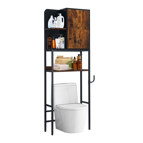 Toilet Storage Shelf Freestanding Bathroom Holder Organiser Adjustable Rack Cabinet Over Washer Washing Machine Organization