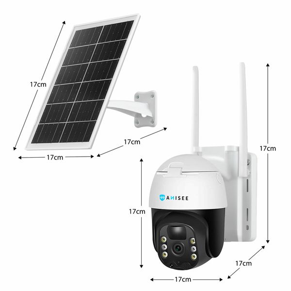 Solar Security Camera Wireless Outdoor CCTV WiFi Home Surveillance System 4MP PTZ Remote 2 Way Audio Color Night Vision